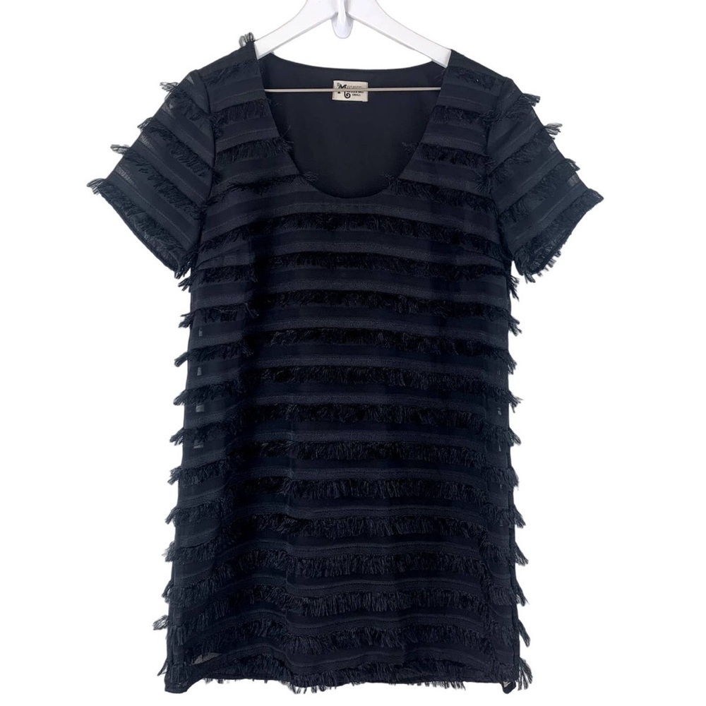 Show Me Your Mumu Sz Small Fringe Shift Pullover Dress Black
